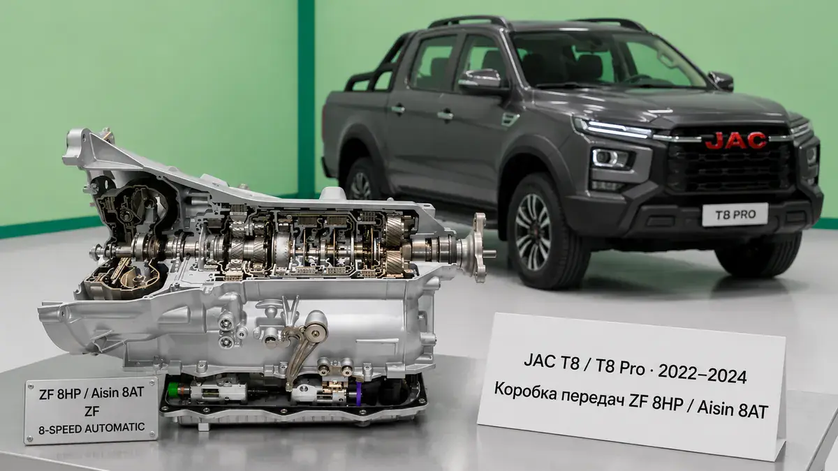 Ремонт КПП JAC JAC T8 / T8 Pro | VIP АКПП Ремонт коробки передач JAC JAC T8 / T8 Pro (2022–2024) в Санкт-Петербурге — ZF 8HP / Aisin 8AT / 6MT, диагностика бесплатно, гарантия 12 месяцев