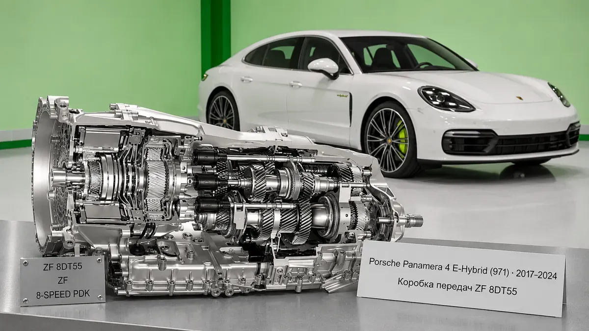 Ремонт КПП Porsche Panamera 4 E-Hybrid (971) | VIP АКПП Ремонт коробки передач Porsche Panamera 4 E-Hybrid (971) (2017–2024) в Санкт-Петербурге — ZF 8DT55 (DL800 PHEV), диагностика бесплатно, гарантия 12 месяцев